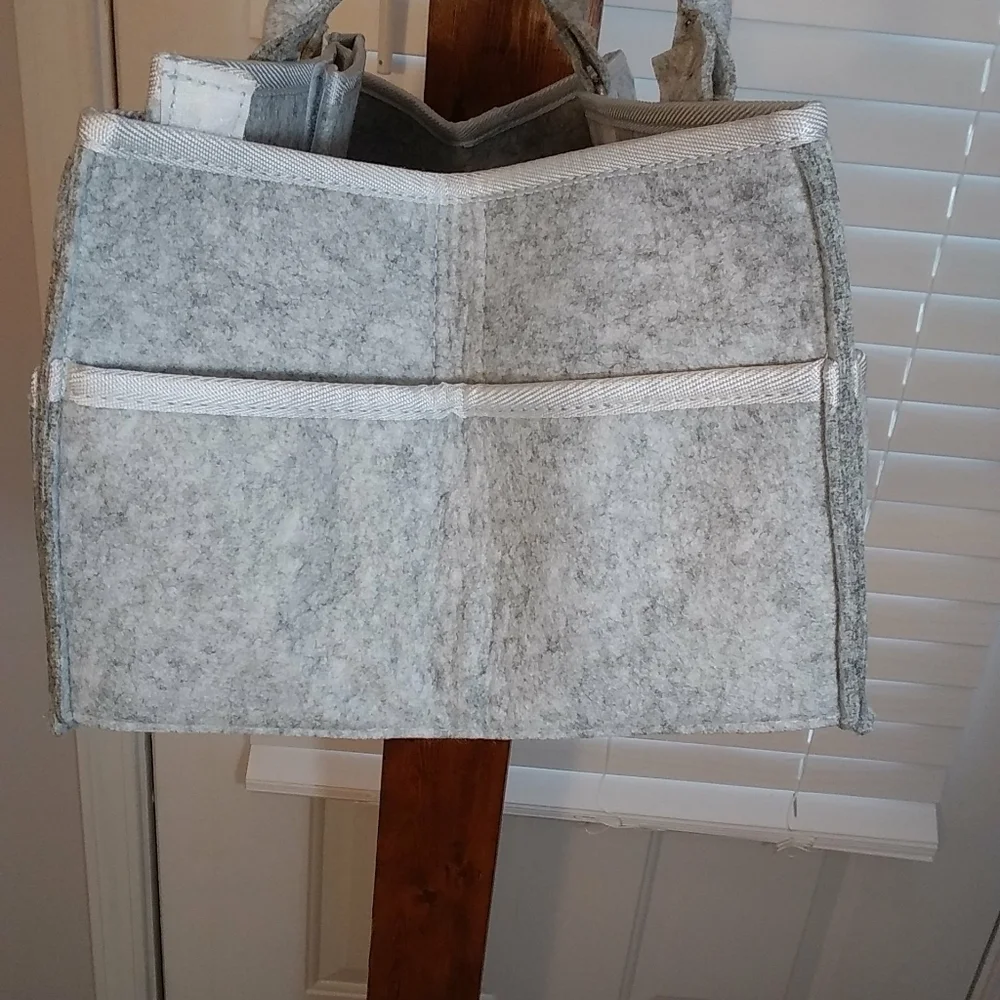 Lee Baby Co.  Gray Diaper Caddy Storage Organizer Nursery Essential Tote Bag New